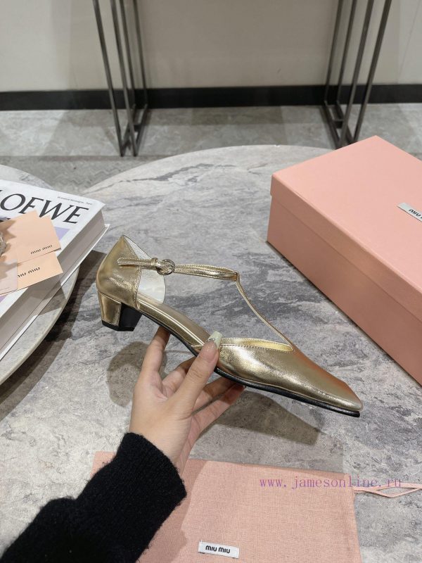 MIU MIU 24 Spring/Summer New Collection Retro Square Head Thick Heel Cool DragSimple yet claxi4chvqg - Image 9