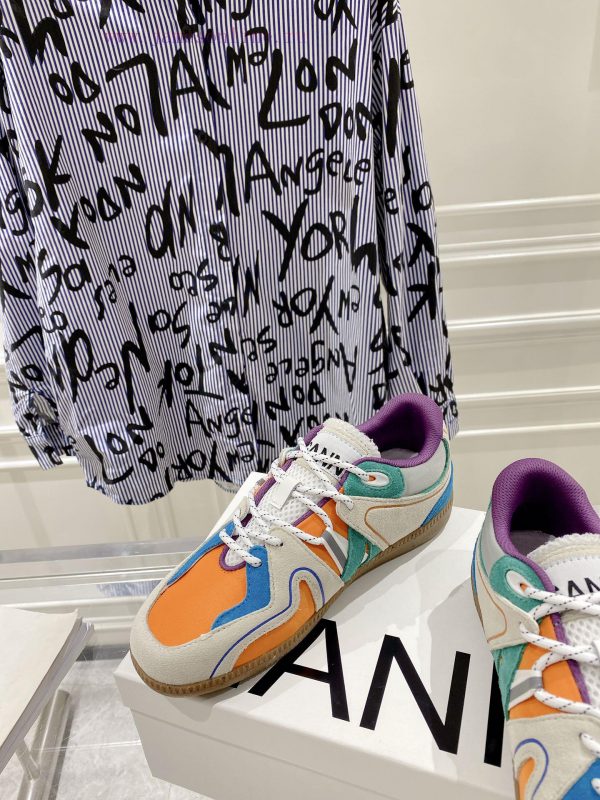 -- New Product Arrives -- GANNI Yang Mi's Same Style Color blocked Retro German Training Sho5hol57va - Image 7
