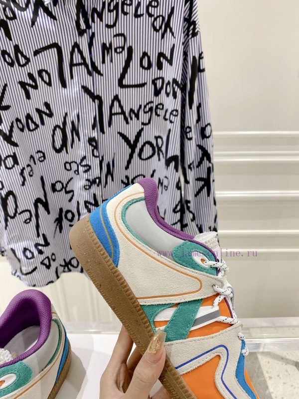-- New Product Arrives -- GANNI Yang Mi's Same Style Color blocked Retro German Training Sho5hol57va - Image 8