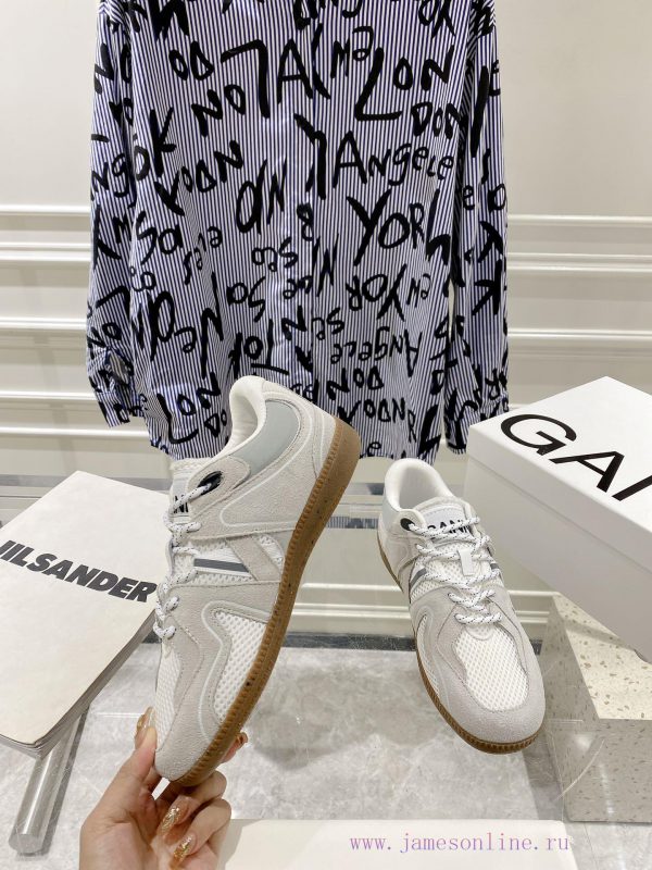 -- New Product Arrives -- GANNI Yang Mi's Same Style Color blocked Retro German Training Shoj3ubmaee - Image 3
