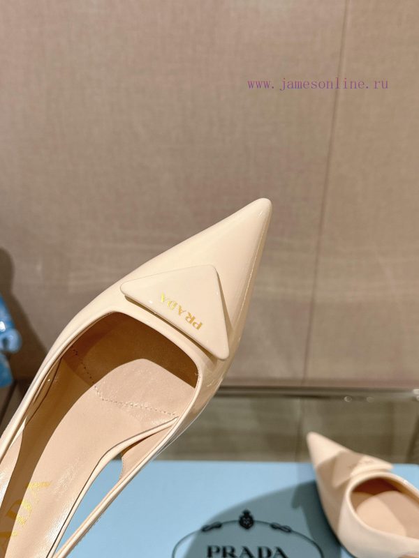 -24Ss Early Spring New Prada Stiletto Heel Back Air SandalsThis patent leather high-heeled sutcgn6tz - Image 9
