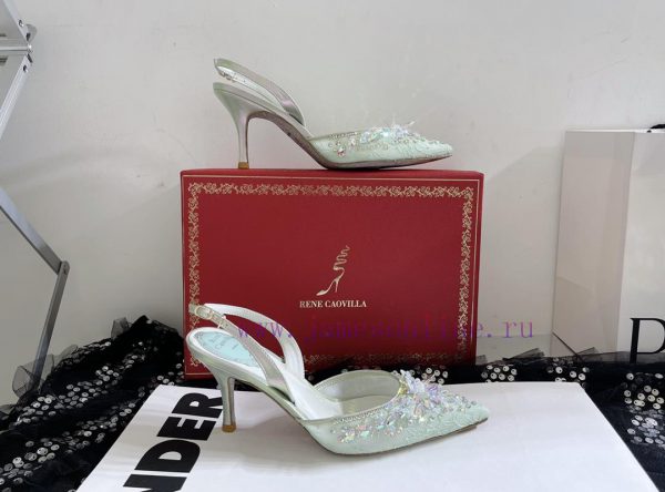 R ᴇɴᴇ C ᴀᴏᴠɪʟʟᴀ | 2023 ? Heavy Industry RC Crystal Gemstone Lace Heel Shoes Wedding Shoes Senscwus82