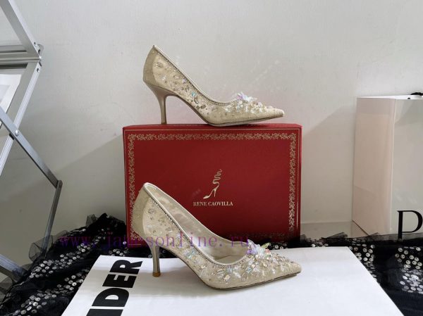 R ᴇɴᴇ C ᴀᴏᴠɪʟʟᴀ | 2023 ? Heavy Industry RC Crystal Gemstone Lace Heel Shoes Wedding Shoes Se9kxiu5gk