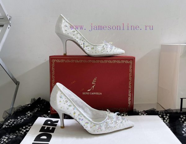 R ᴇɴᴇ C ᴀᴏᴠɪʟʟᴀ | 2023 ? Heavy Industry RC Crystal Gemstone Lace Heel Shoes Wedding Shoes Sebf7dronf