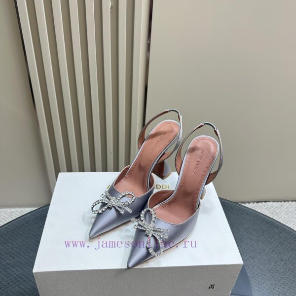 Amina Muaddi Sparkling Diamond Bow Beautiful Fashion ShoesAuthentic 11 Remastered Top Qualitxypoan40 - Image 5