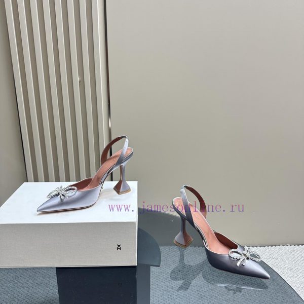 Amina Muaddi Sparkling Diamond Bow Beautiful Fashion ShoesAuthentic 11 Remastered Top Qualitxypoan40 - Image 7