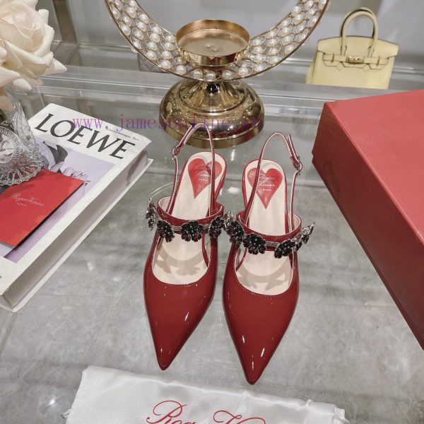 ????????? * 2024 Spring/Summer New Women's Shoes Virgule Diamond Buckle Lacquered Leather Req77pcrak