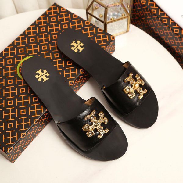 19818-2 Toribechi Flat Dragged Sandals, made of cowhide fabric, available in black, burgundy2b92ghqn - Image 3