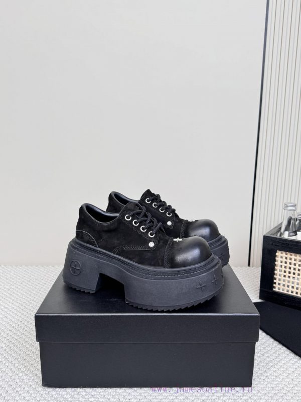 SMFK China-Chic Tide's latest popular cross flower big head thick soled derby shoesVersatile3o1c64r3 - Image 3