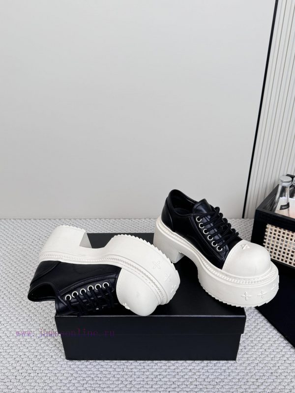 SMFK China-Chic Tide's latest popular cross flower big head thick soled derby shoesVersatileh8z2tc4t - Image 4