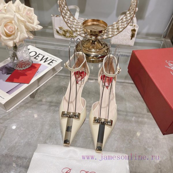 ????????? * 24 Early Spring New Cat Heel Shoes Virgule Diamond Buckle High Heel Rear Loop wi2ri18sn8