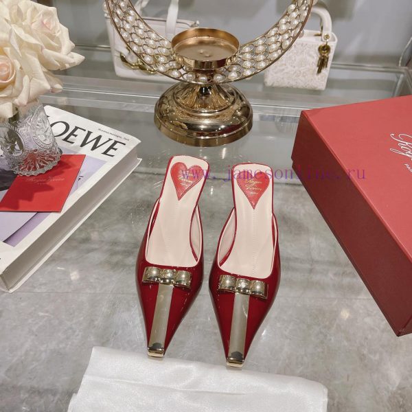 ????????? * 24 Early Spring New Cat Heel Shoes Virgule Diamond Buckle High Heel Rear Loop wia22ltk7s