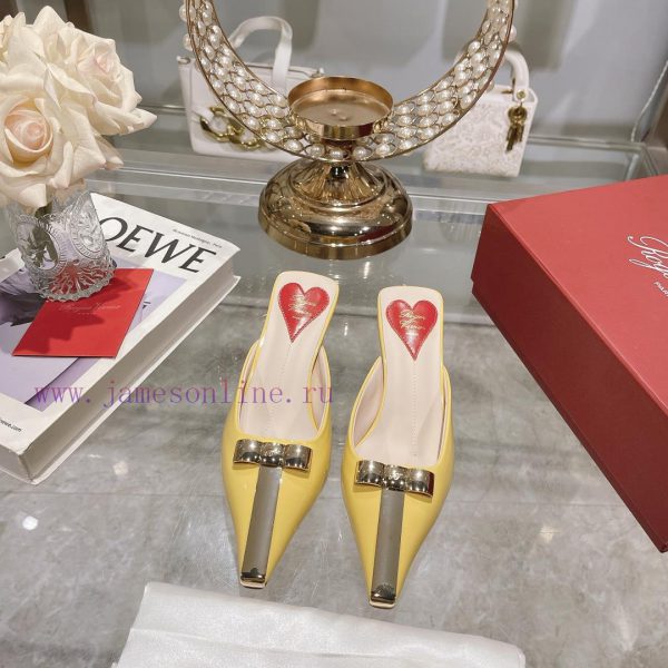 ????????? * 24 Early Spring New Cat Heel Shoes Virgule Diamond Buckle High Heel Rear Loop wiffdvcfgd