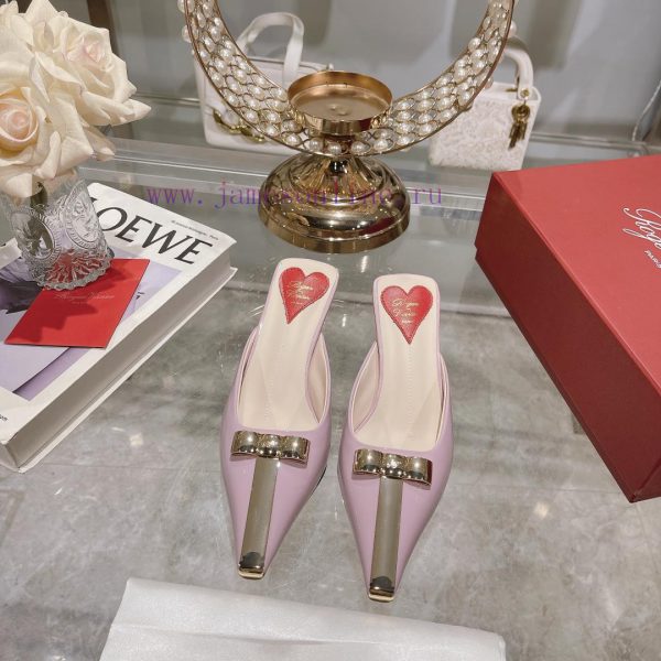 ????????? * 24 Early Spring New Cat Heel Shoes Virgule Diamond Buckle High Heel Rear Loop wiachtwi98