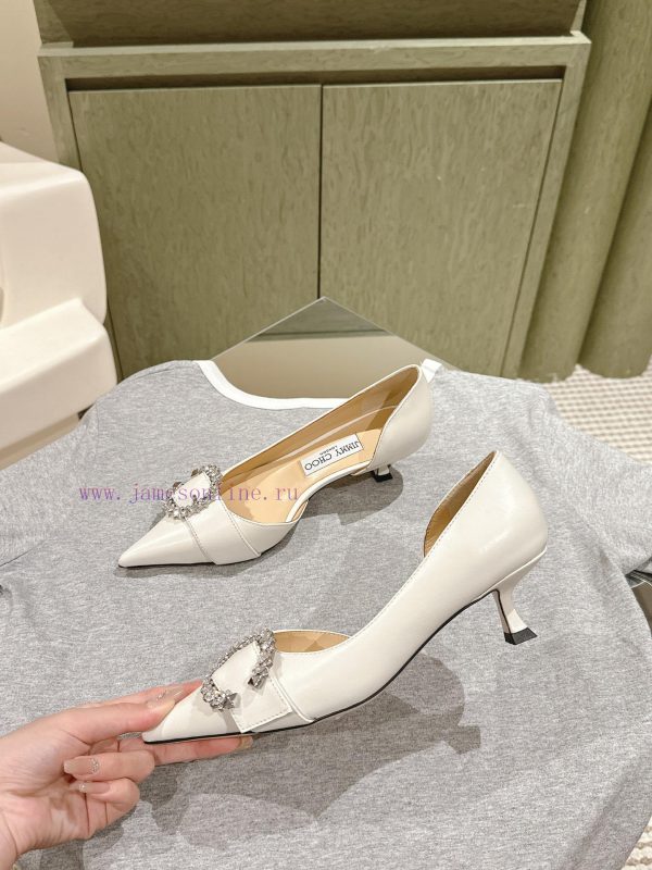 | ²⁰²4 ??  ??Spring/Summer C Diamond Buckle Pointed Jimmy Choo Sheepskin Single Shoes withb63g5dz7 - Image 3