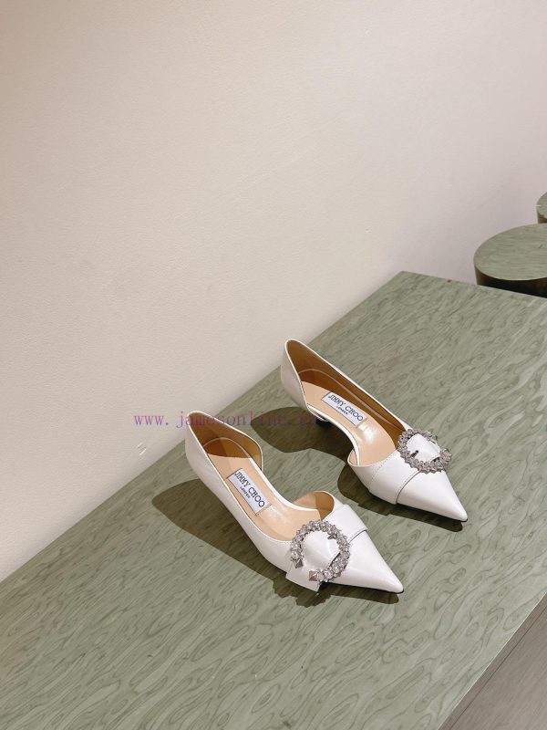 | ²⁰²4 ??  ??Spring/Summer C Diamond Buckle Pointed Jimmy Choo Sheepskin Single Shoes withb63g5dz7 - Image 8