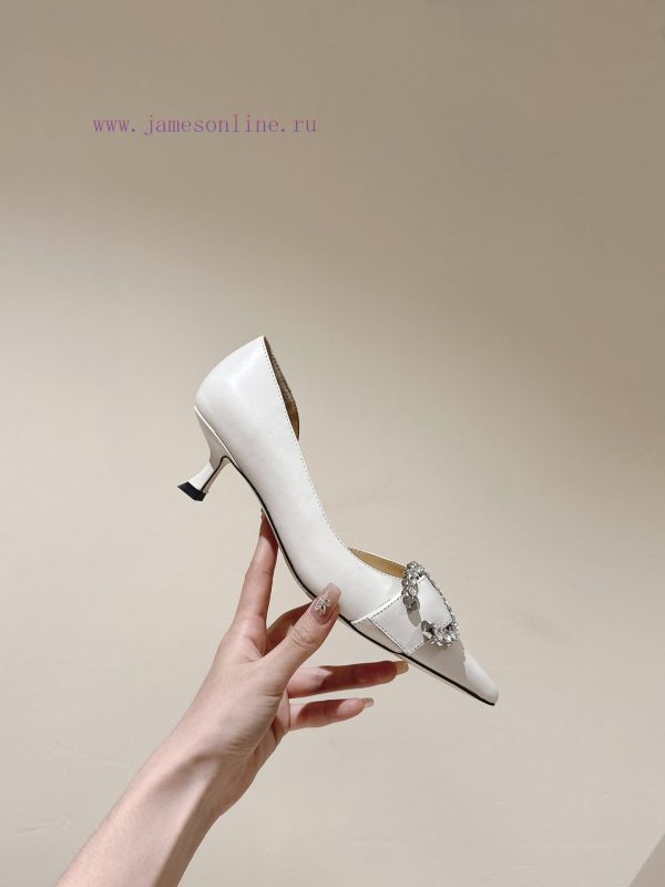 | ²⁰²4 ??  ??Spring/Summer C Diamond Buckle Pointed Jimmy Choo Sheepskin Single Shoes withb63g5dz7 - Image 9