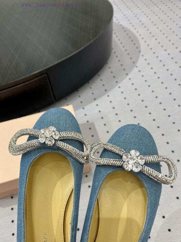 ????&???????? Personalized ballet single shoesFabric denimInner sheepskinLeather soleElegantic8r2yec - Image 4