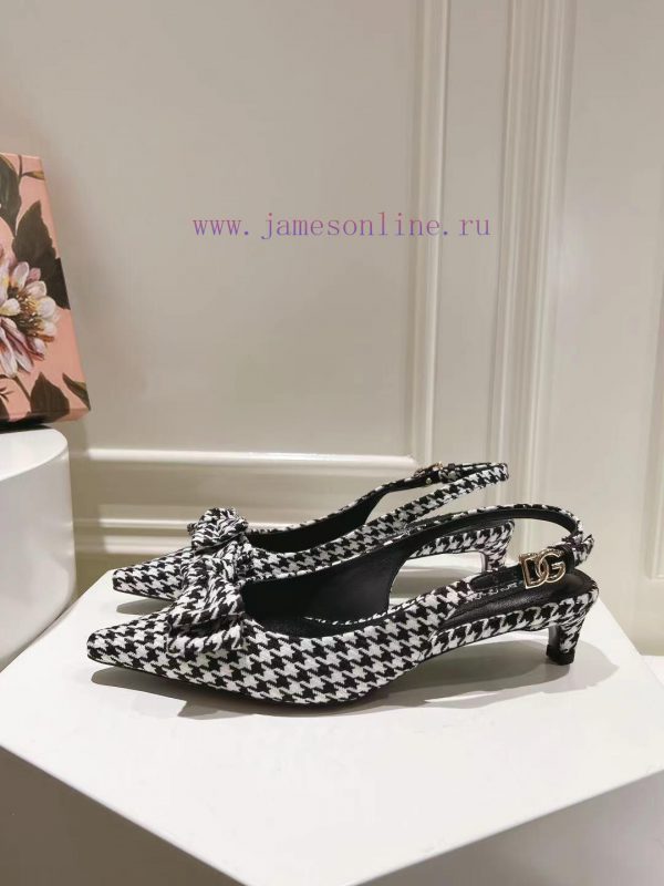 35-42 size genuine leather outsole, small square toe houndstooth fabric, sheepskin lining, tr624wu9f - Image 3