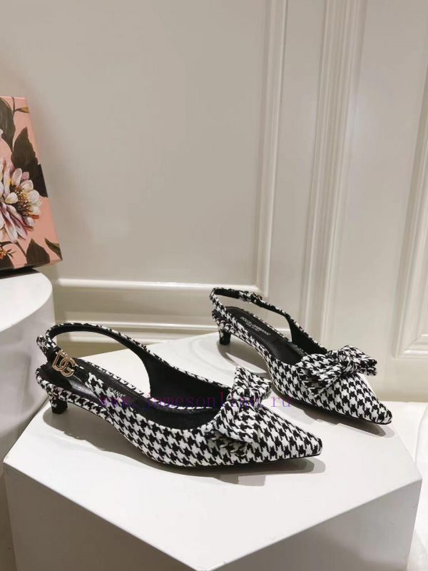35-42 size genuine leather outsole, small square toe houndstooth fabric, sheepskin lining, tr624wu9f - Image 4