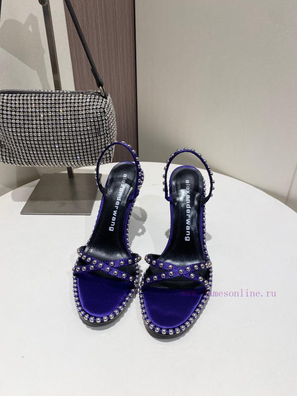 Alexander Wang Spring/Summer King High Quality High Heel Sandals Original logo with white lex2m3l7rc