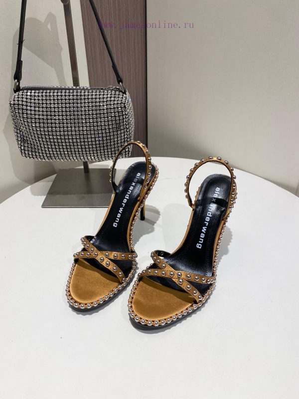Alexander Wang Spring/Summer King High Quality High Heel Sandals Original logo with white leqk88roo8