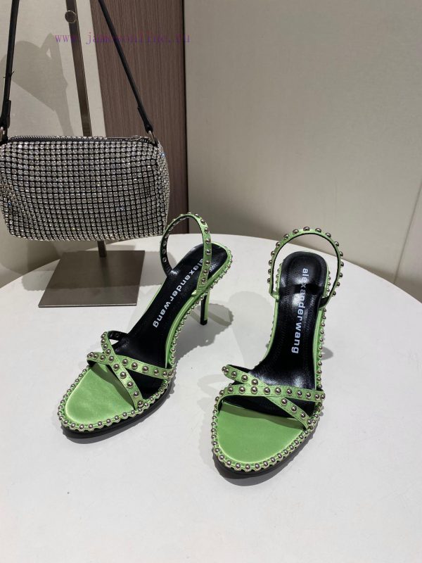 Alexander Wang Spring/Summer King High Quality High Heel Sandals Original logo with white lenwgf3ut2