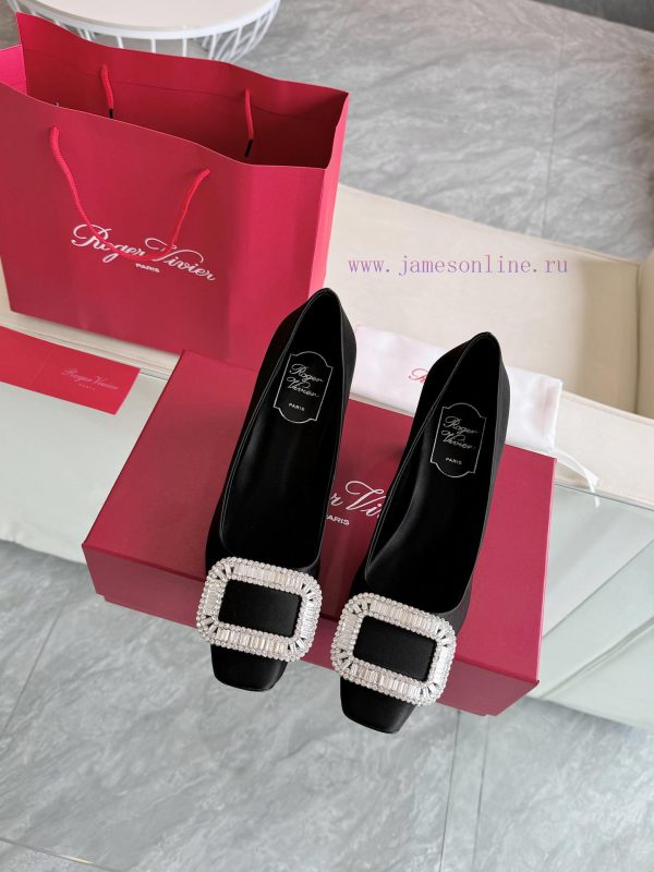 ? Roger Vivi 2025 Early Spring New RV Women's Shoes Bell Vivier Series Silk High Heels Singliijm73sz - Image 3