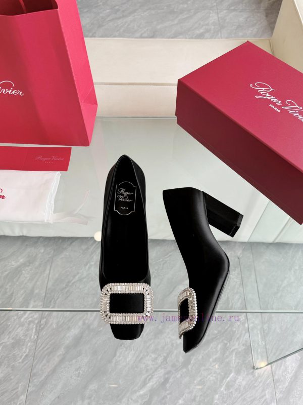 ? Roger Vivi 2025 Early Spring New RV Women's Shoes Bell Vivier Series Silk High Heels Singliijm73sz - Image 5