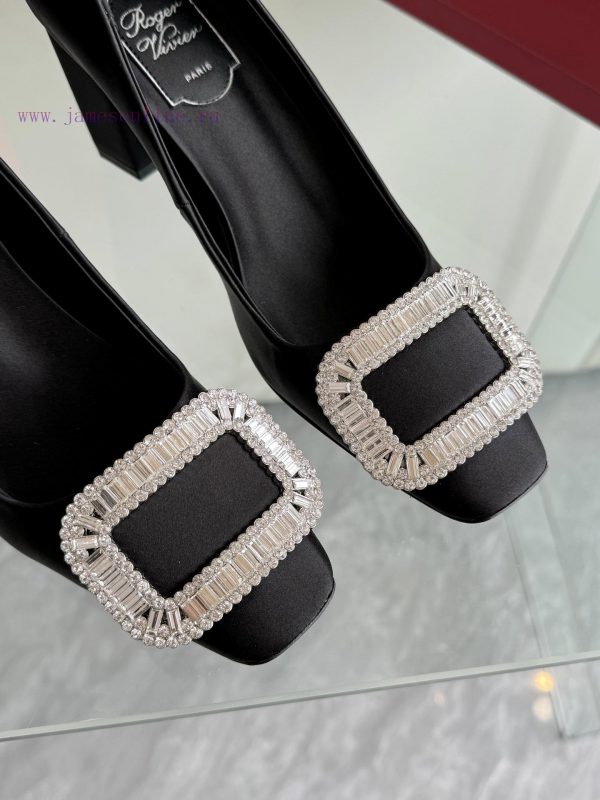? Roger Vivi 2025 Early Spring New RV Women's Shoes Bell Vivier Series Silk High Heels Singliijm73sz - Image 6