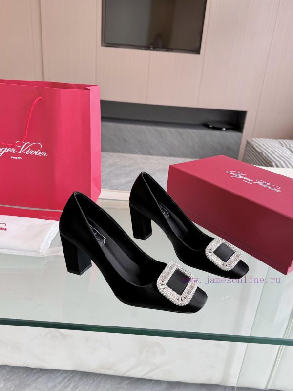 ? Roger Vivi 2025 Early Spring New RV Women's Shoes Bell Vivier Series Silk High Heels Singliijm73sz - Image 7