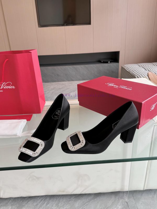 ? Roger Vivi 2025 Early Spring New RV Women's Shoes Bell Vivier Series Silk High Heels Singliijm73sz - Image 10
