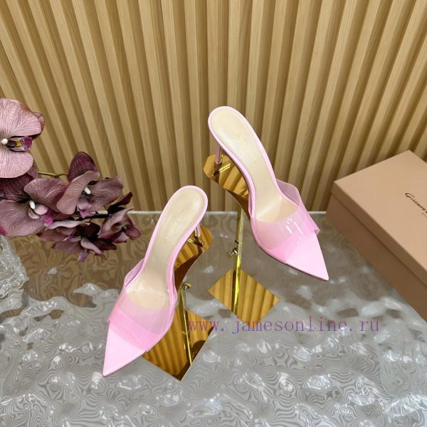 Gianvito Rossi 2024 Classic Pointed PVC Film High Heels Half Drag————————————Its appearance rvwvroxc