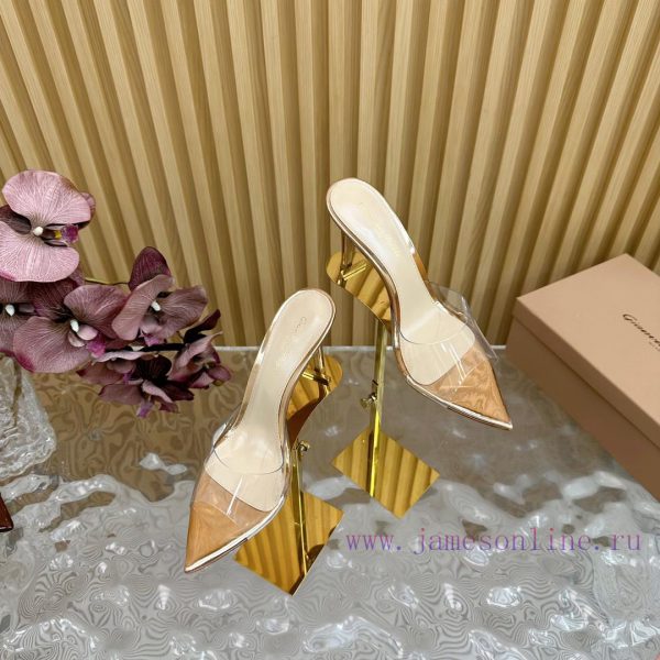 Gianvito Rossi 2024 Classic Pointed PVC Film High Heels Half Drag————————————Its appearance 98hv051u