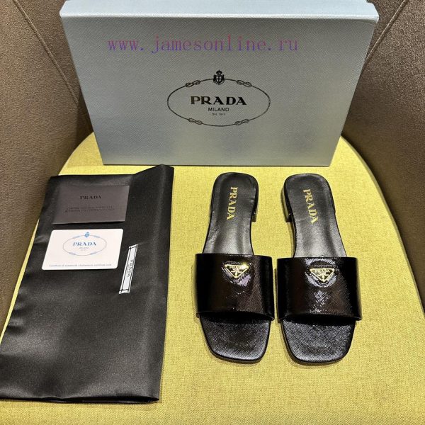 μποτακια χιονιου intersport | Prada/Prada 2024 Spring/Summer New Product Saffiano Lacquer Leather Slippers Shine On Xiaohongs oznkg2cj | πεδιλα scholl 2019